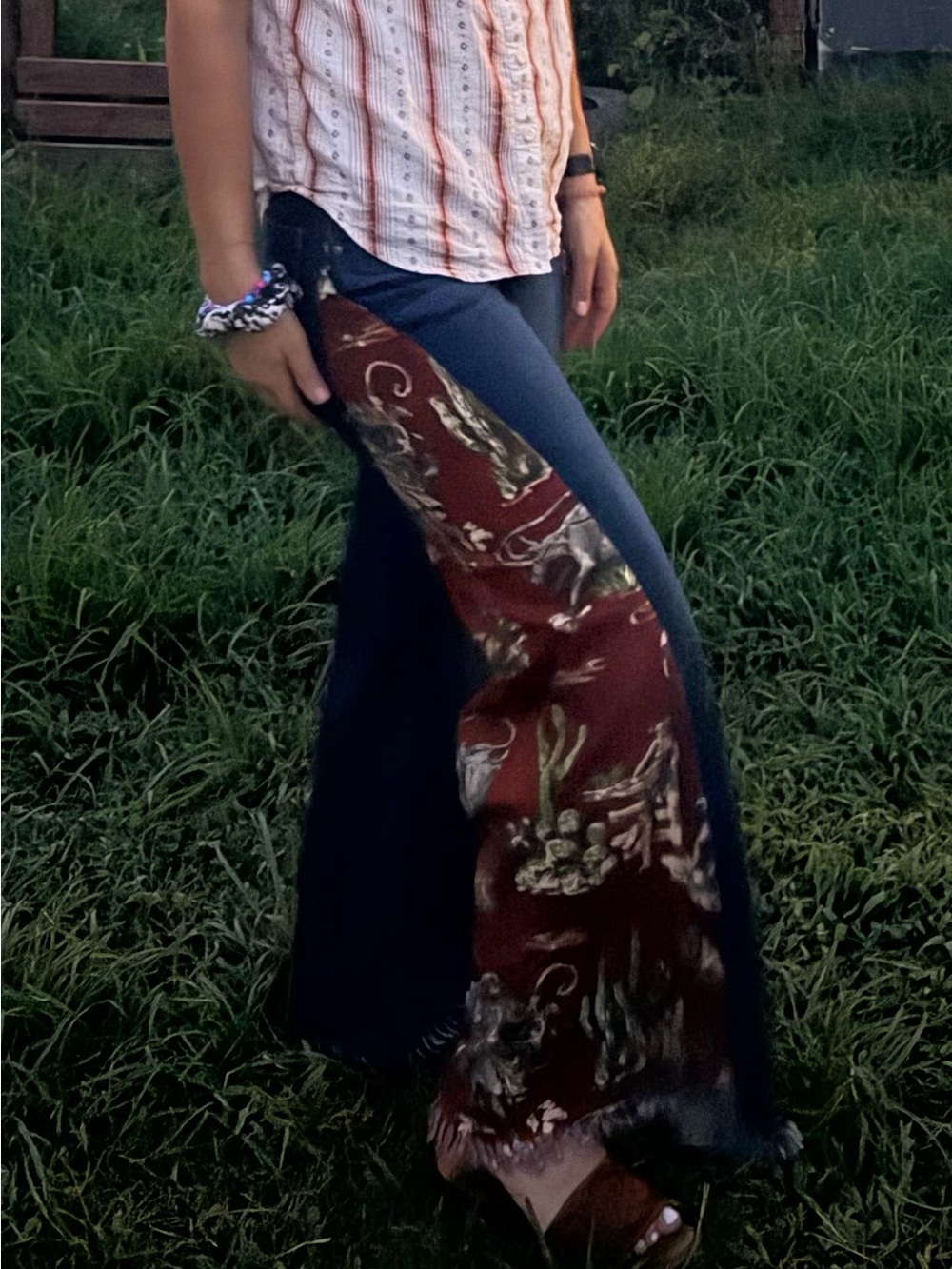 Custom Wideleg Jeans Western Wranglers Handmade size 1 x 33 - Picture 2 of 10